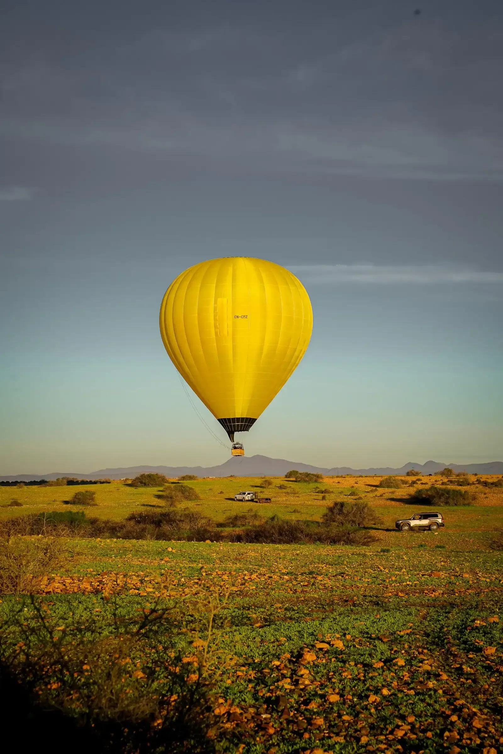 Hot air balloon flight over Marrakech with quad bike